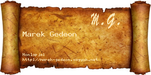 Marek Gedeon névjegykártya